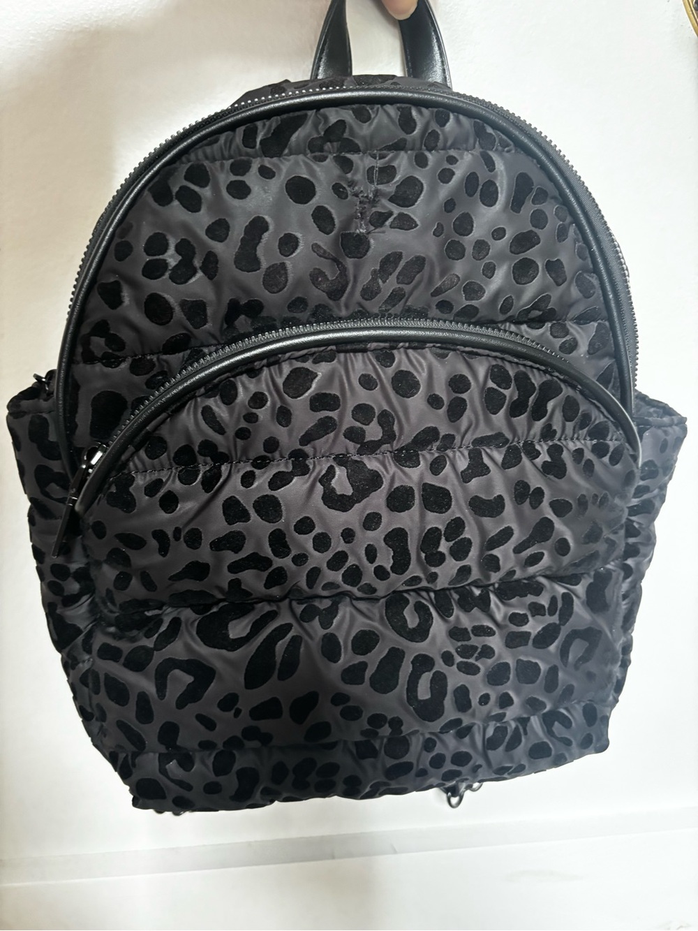 Betsey Johnson Crystal Skull Hotty Dotty Puffer Mini Backpack.